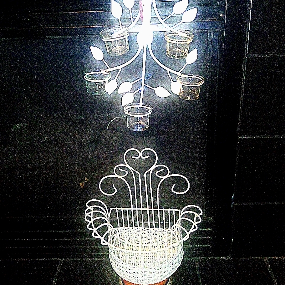 White Wrought Iron Wall Hangers - Picture 2 of 12